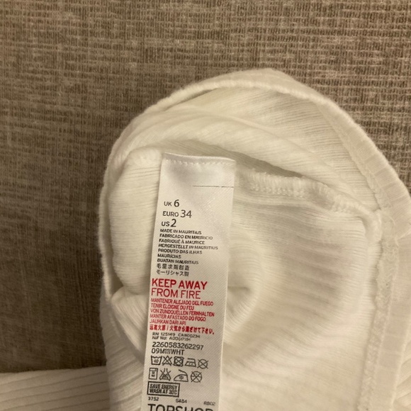 Topshop White Ribbed Crop Top - Picture 4 of 4